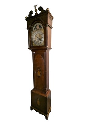 Lot 334 - LAURENCE & WOOD, BATH - GEORGE III MAHOGANY MOONPHASE LONGCASE CLOCK