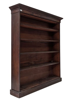 Lot 472 - VICTORIAN 19TH CENTURY MAHOGANY OPEN WINDOW BOOKCASE