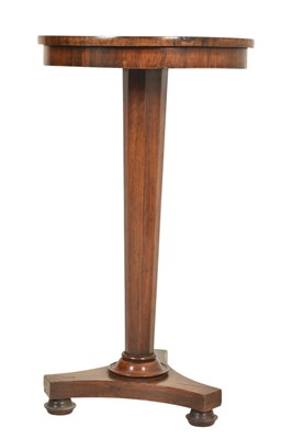 Lot 507 - REGENCY 19TH CENTURY ROSEWOOD PEDESTAL OCCASIONAL TABLE