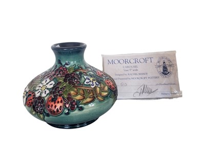 Lot 180 - MOORCROFT - 1997 POTTERY CAROUSEL CENTENARY SQUAT VASE