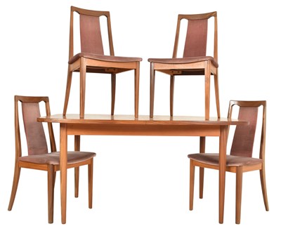 Lot 277 - G PLAN - MID CENTURY TEAK DINING TABLE AND FOUR CHAIRS