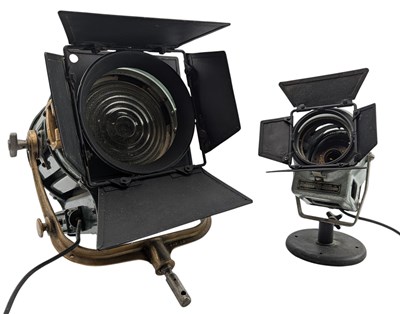 Lot 35 - MOLE-RICHARDSON LTD - TWO VINTAGE FLOOD SPOT LIGHTS ON STAND N. 406 & 1404