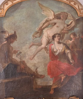 Lot 400 - VENUS WITH MERCURY & CUPID - LATE 18TH CENTURY FRENCH SCHOOL PAINTING