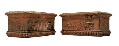 Lot 518 - PAIR OF ITALIAN TERRACOTTA GARDEN OUTDOOR PLANTERS