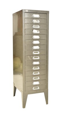 Lot 429 - VINTAGE LATE 20TH CENTURY GREEN METAL OFFICE FILING CABINET