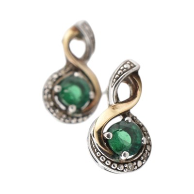 Lot 441 - THREE PAIRS OF GEM-SET EARRINGS