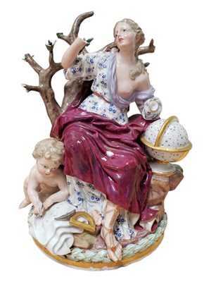 Lot 178 - MEISSEN 19TH CENTURY PORCELAIN ASTRONOMY FIGURE GROUP