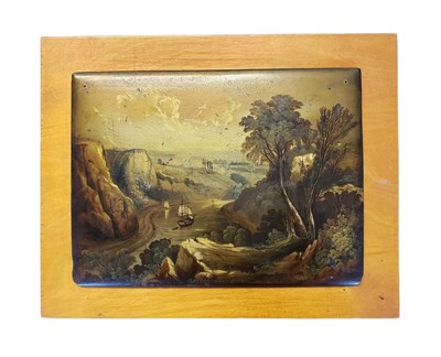 Lot 315 - MID 19TH CENTURY VICTORIAN PAPIER MACHE LID TOP