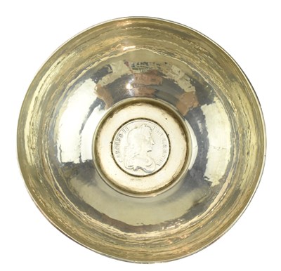 Lot 26 - VICTORIAN HALLMARKED SILVER BOWL WITH CHARLES II COIN BASE