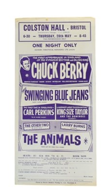 Lot 94 - CHUCK BERRY - ORIGINAL FLYER FROM THE COLSTON HALL, BRISTOL