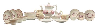 Lot 111 - COLLECTION OF 19TH CENTURY SUNDERLAND PINK LUSTRE PORCELAIN PIECES