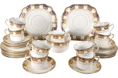 Lot 184 - EARLY 20TH CENTURY ENGLISH DIAMOND CHINA TEA SERVICE