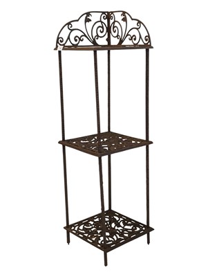 Lot 784 - LATE 19TH CENTURY VICTORIAN CAST IRON WHATNOT SHELVING