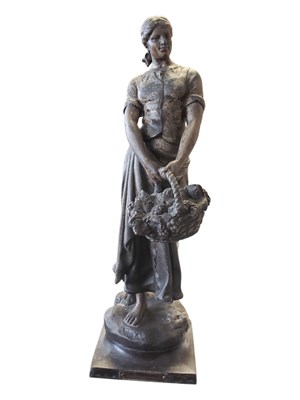 Lot 327 - AFTER A. J. SCOTTE - FRENCH 19TH CENTURY SPELTER FIGURE 'LES VENDANGES'