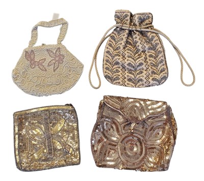 Lot 353 - FOUR VINTAGE EMBROIDERED PURSES