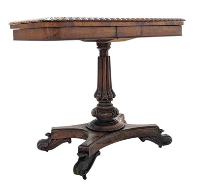 Lot 576 - WILLIAM IV 19TH CENTURY ROSEWOOD CARD GAMES TABLE