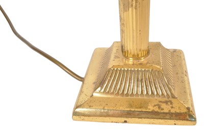 Lot 943 - PAIR OF VINTAGE 20TH CENTURY BRASS COLUMN DESK LAMPS