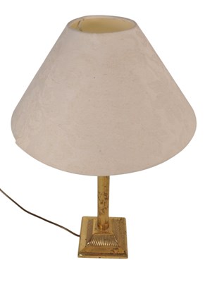 Lot 943 - PAIR OF VINTAGE 20TH CENTURY BRASS COLUMN DESK LAMPS