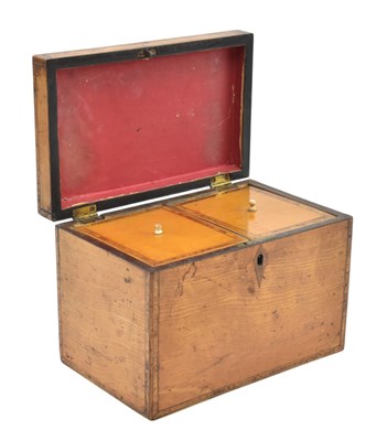 Lot 92 - EARLY 19TH CENTURY GEORGE III SATINWOOD TEA CADDY