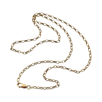 Lot 256 - HALLMARKED 9CT GOLD BELCHER LINK CHAIN NECKLACE