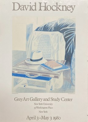 Lot 21 - DAVID HOCKNEY - 1980S GREY ART GALLERY EXHIBITION POSTER