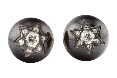 Lot 54 - PAIR OF 19TH CENTURY GARNET & DIAMOND SET CUFFLINKS