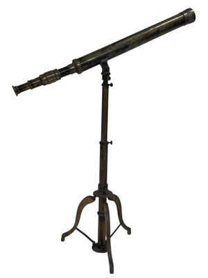 Lot 373 - STANLEY LONDON LATE 19TH CENTURY BRASS FLOOR STANDING TELESCOPE