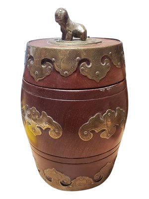 Lot 375 - 19TH CENTURY CHINESE BARREL TOBACCO POT