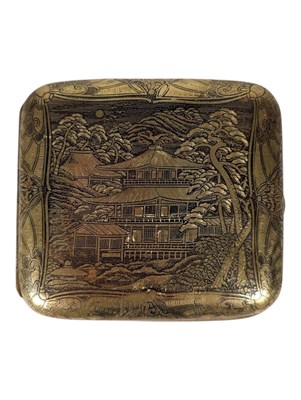 Lot 376 - MID CENTURY JAPANESE BRASS CIGARETTE CASE