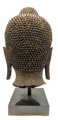 Lot 4 - 16TH CENTURY THAILAND AYUTTHAYA PERIOD BRONZE HEAD OF BUDDHA
