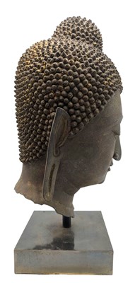 Lot 4 - 16TH CENTURY THAILAND AYUTTHAYA PERIOD BRONZE HEAD OF BUDDHA