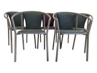 Lot 590 - BRITISH MODERN DESIGN - 20TH CENTURY SET OF 5 CANTILEVER DINING CANTEEN CHAIRS