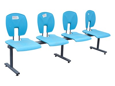 Lot 603 - 20TH CENTURY CONTEMPORARY ALUMINIUM WAITING ROOM BENCH - BEAM SEATING