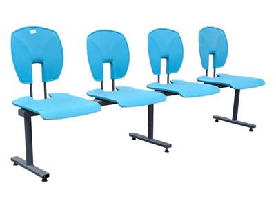 Lot 602 - 20TH CENTURY CONTEMPORARY ALUMINIUM WAITING ROOM BENCH - BEAM SEATING