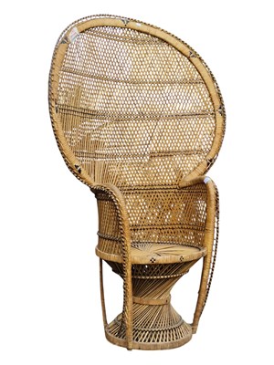 Lot 607 - MID CENTURY WICKER CONSERVATORY PEACOCK CHAIR