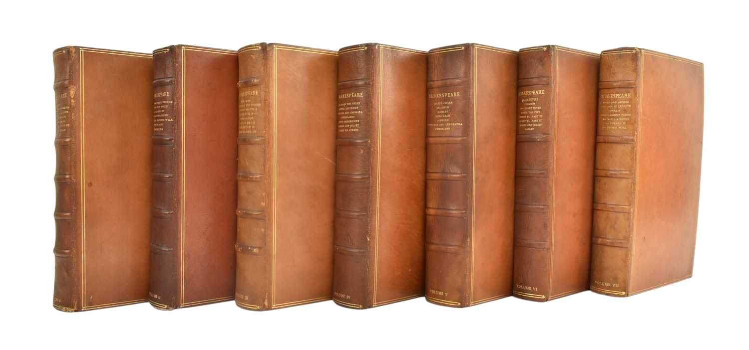 Lot 75 - NONESUCH PRESS. 1929-1933 WORKS OF SHAKESPEARE SEVEN VOLUMES IN PUBLISHER'S LEATHER