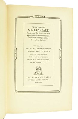 Lot 75 - NONESUCH PRESS. 1929-1933 WORKS OF SHAKESPEARE SEVEN VOLUMES IN PUBLISHER'S LEATHER