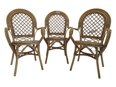 Lot 620 - ITALIAN MODERN DESIGN - SET OF 3 MID CENTURY 1970S ARMCHAIRS