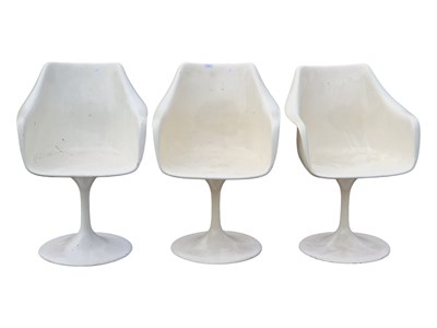 Lot 608 - MANNER OF EERO SAARINEN TULIP STYLE MID CENTURY ARMCHAIRS