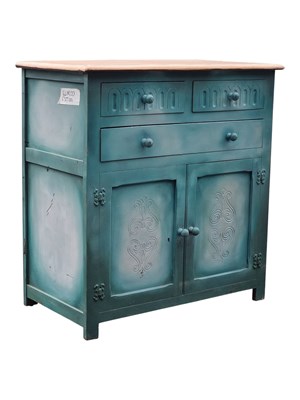 Lot 775 - 20TH CENTURY PAINTED TWO TONE OAK UPCYCLED CABINET