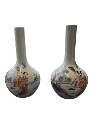 Lot 483 - PAIR OF EARLY 20TH CENTURY JAPANESE STEM VASES