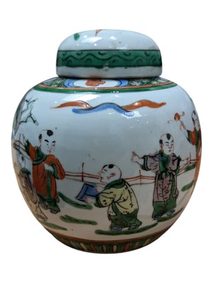 Lot 489 - 19TH CENTURY CHINESE PORCELAIN GINGER JAR