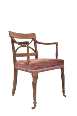 Lot 542 - EARLY 19TH CENTURY REGENCY MAHOGANY ELBOW CHAIR