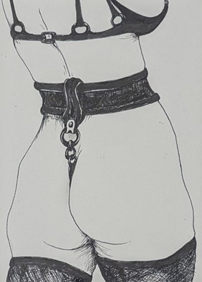 Lot 21 - OSCAR SCHULZ - UNTITLED EROTIC SKETCH