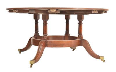 Lot 375 - REGENCY REVIVAL JUPE ACTION DINING TABLE AND EIGHT CHAIRS