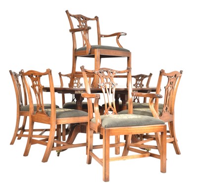 Lot 375 - REGENCY REVIVAL JUPE ACTION DINING TABLE AND EIGHT CHAIRS