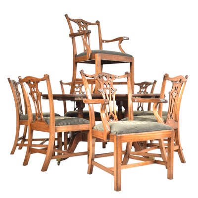 Lot 375 - REGENCY REVIVAL JUPE ACTION DINING TABLE AND EIGHT CHAIRS