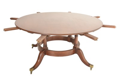 Lot 375 - REGENCY REVIVAL JUPE ACTION DINING TABLE AND EIGHT CHAIRS