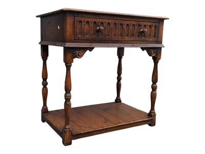 Lot 678 - JACOBEAN REVIVAL OLD CHARM MANNER OAK SIDE TABLE