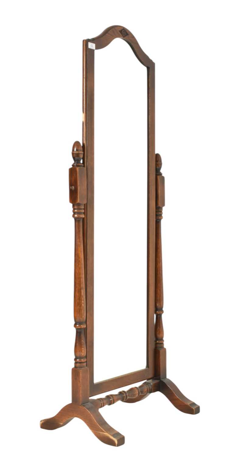 Lot 535 - HARRODS - ROYAL OAK RANGE - SOLID OAK CHEVAL MIRROR